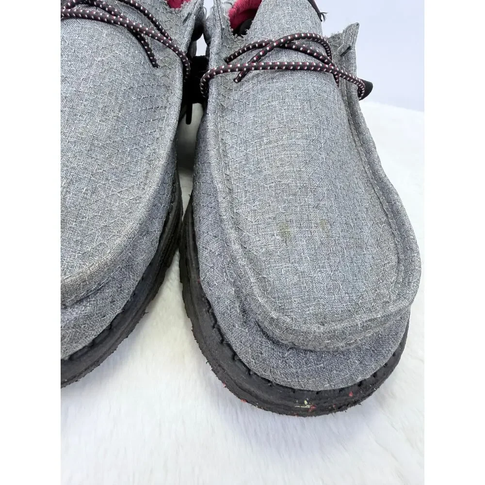 HEYDUDE Wally Eco Ascend Ripstop Grey Men's Slip-On Loafers Size 12